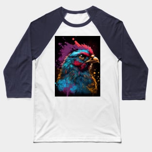 Chicken Art Style 90s Baseball T-Shirt